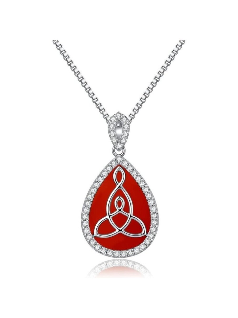 Celtic Motherhood Knot Necklace Sterling Silver Triquetra Vintage Triangle Women